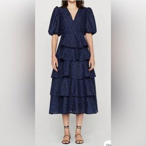 Marie Oliver Everly dress in sapphire plume